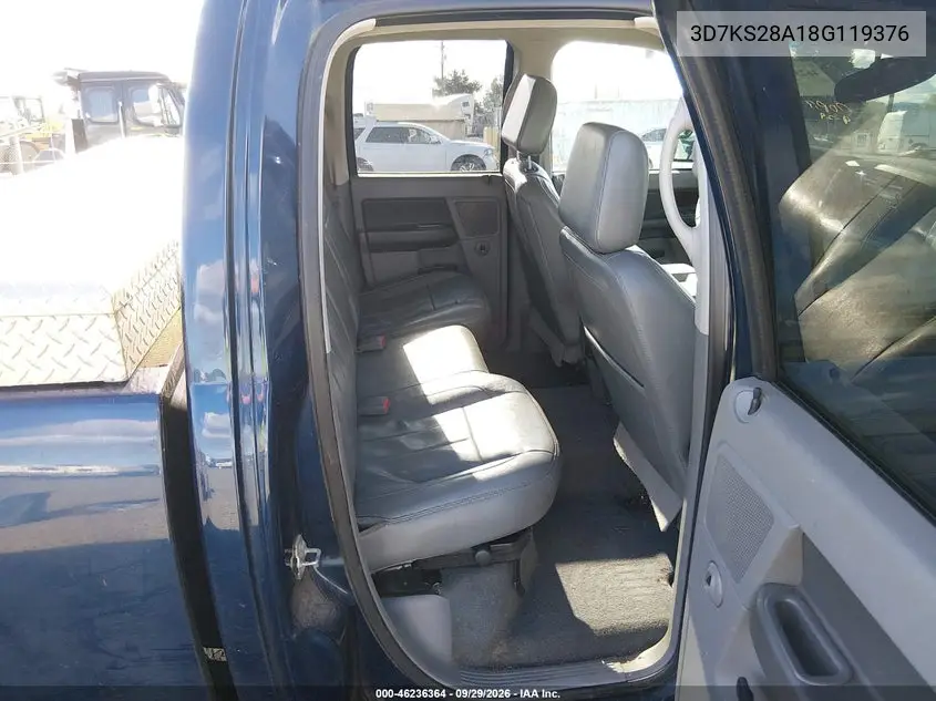 2008 DODGE RAM VIN 3D7KS28A18G119376 — фото 8