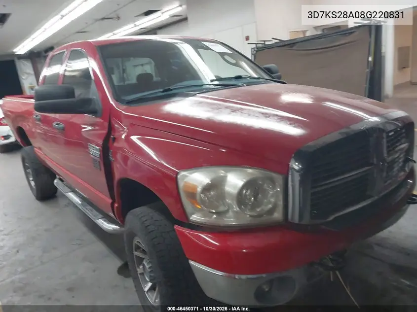 DODGE RAM 2008, VIN 3D7KS28A08G220831