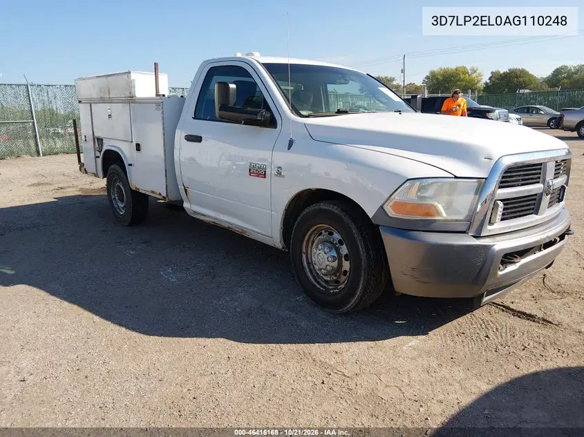 DODGE RAM 2010, VIN 3D7LP2EL0AG110248