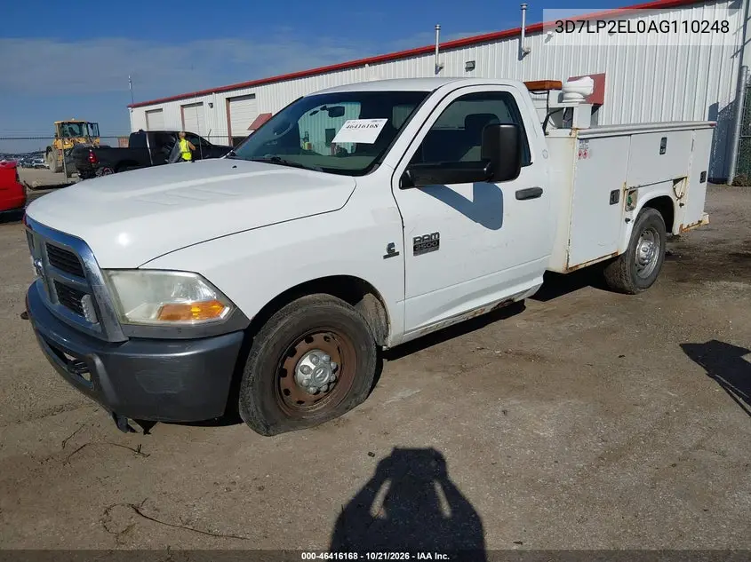 2010 DODGE RAM VIN 3D7LP2EL0AG110248 — фото 2