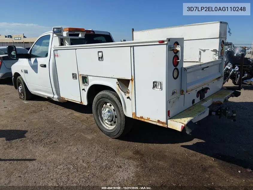 2010 DODGE RAM VIN 3D7LP2EL0AG110248 — фото 3
