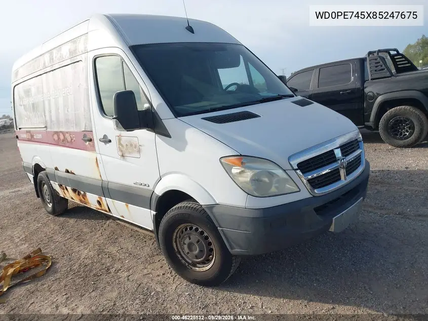 DODGE SPRINTER 2008, VIN WD0PE745X85247675