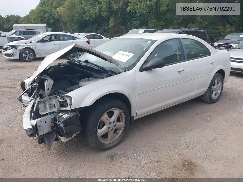 2005 DODGE STRATUS VIN 1B3EL46R75N702290 — фото 2
