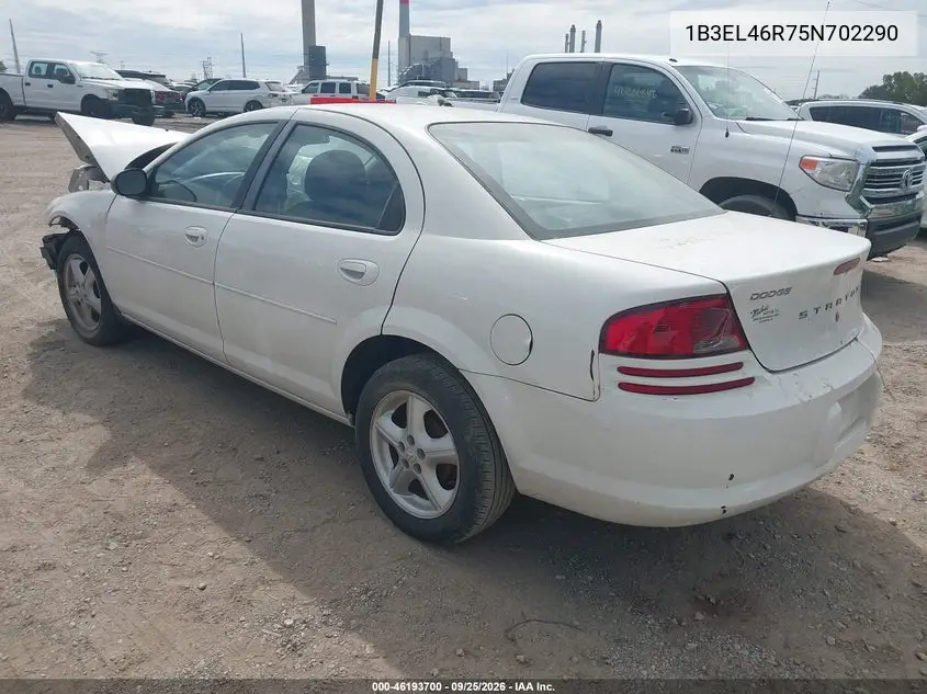 2005 DODGE STRATUS VIN 1B3EL46R75N702290 — фото 3