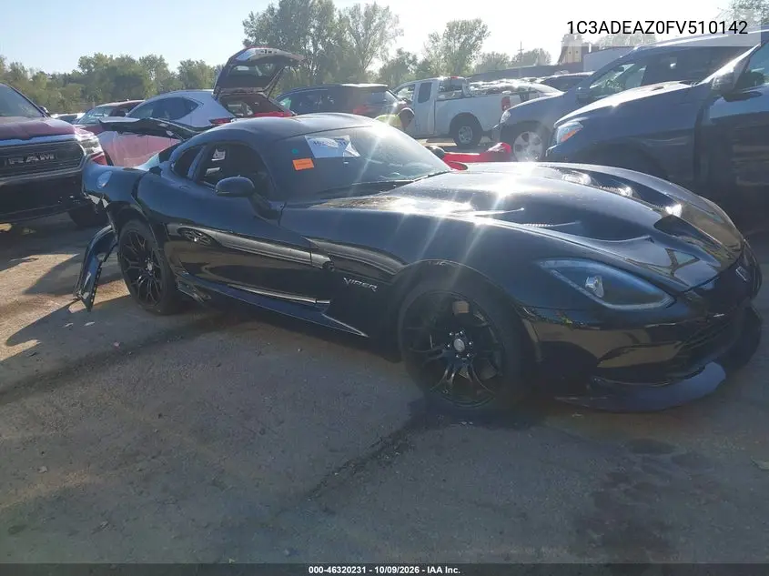 DODGE VIPER 2015, VIN 1C3ADEAZ0FV510142