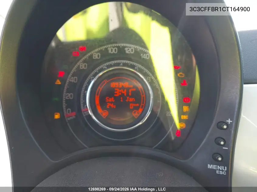 2012 FIAT 500 VIN 3C3CFFBR1CT164900 — фото 7
