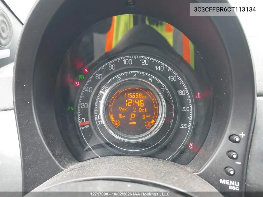 2012 FIAT 500 VIN 3C3CFFBR6CT113134 — фото 7