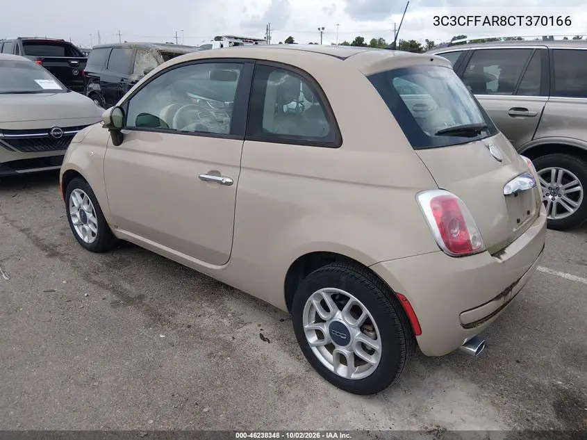 2012 FIAT 500 VIN 3C3CFFAR8CT370166 — фото 3