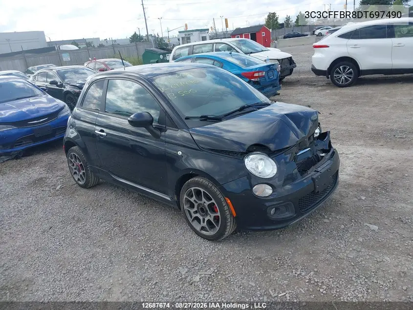 FIAT 500 2013, VIN 3C3CFFBR8DT697490