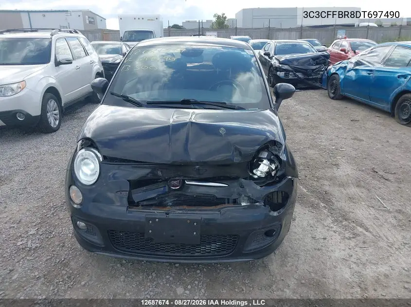 2013 FIAT 500 VIN 3C3CFFBR8DT697490 — фото 11