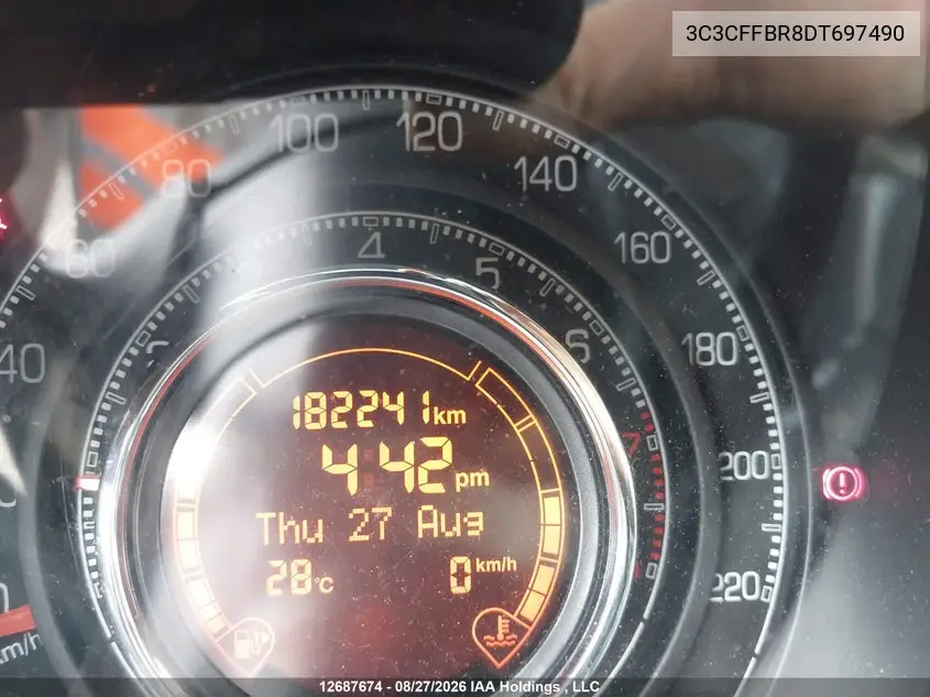 2013 FIAT 500 VIN 3C3CFFBR8DT697490 — фото 14