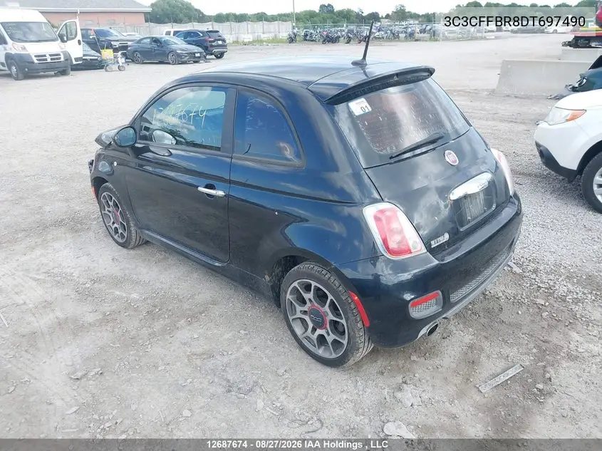 2013 FIAT 500 VIN 3C3CFFBR8DT697490 — фото 3