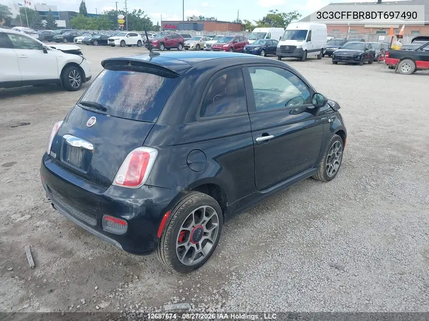 2013 FIAT 500 VIN 3C3CFFBR8DT697490 — фото 4