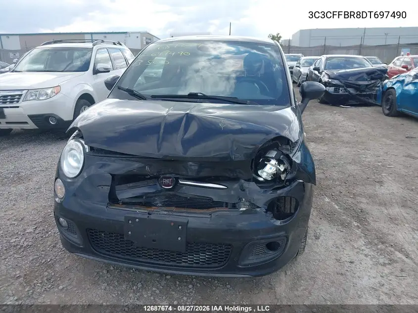 2013 FIAT 500 VIN 3C3CFFBR8DT697490 — фото 6