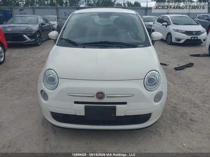 2013 FIAT 500 VIN 3C3CFFAR6DT738975 — фото 11