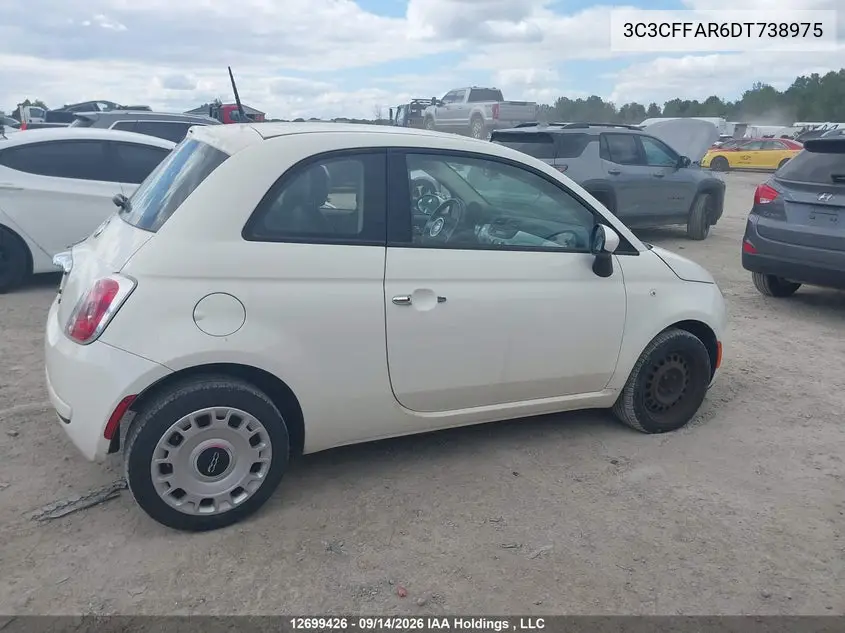 2013 FIAT 500 VIN 3C3CFFAR6DT738975 — фото 12