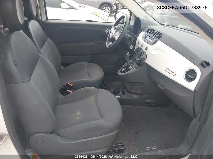 2013 FIAT 500 VIN 3C3CFFAR6DT738975 — фото 5