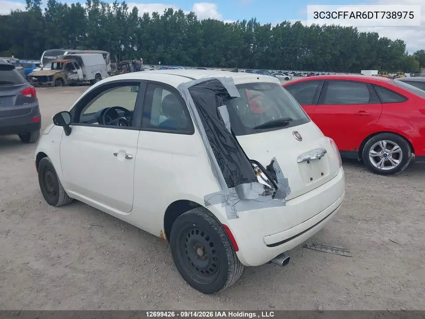 2013 FIAT 500 VIN 3C3CFFAR6DT738975 — фото 6