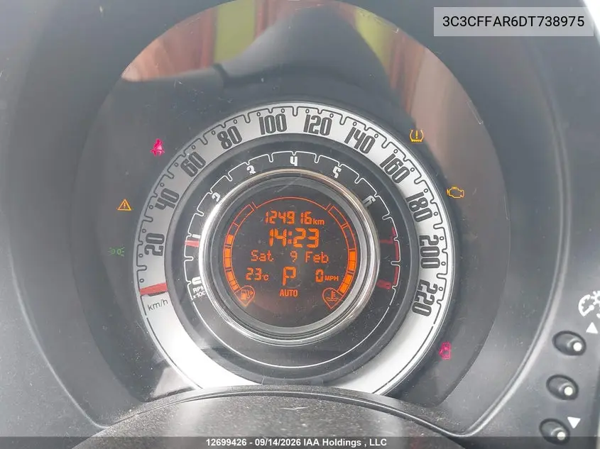 2013 FIAT 500 VIN 3C3CFFAR6DT738975 — фото 7