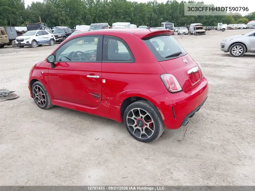 2013 FIAT 500 VIN 3C3CFFHH3DT590796 — фото 3