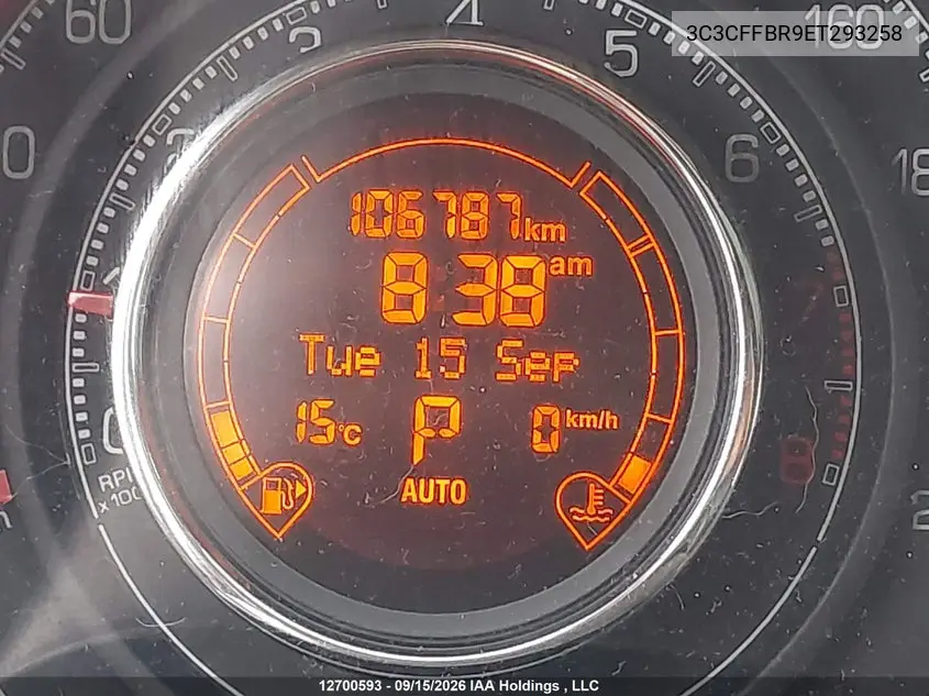 2014 FIAT 500 VIN 3C3CFFBR9ET293258 — фото 14
