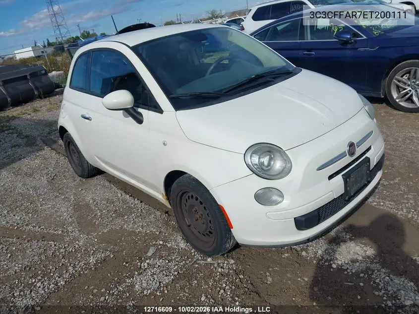 FIAT 500 2014, VIN 3C3CFFAR7ET200111