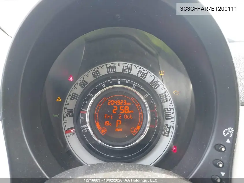 2014 FIAT 500 VIN 3C3CFFAR7ET200111 — фото 7