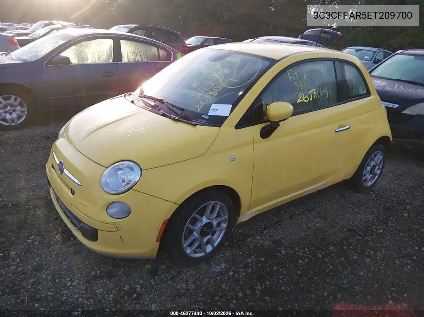 2014 FIAT 500 VIN 3C3CFFAR5ET209700 — фото 2