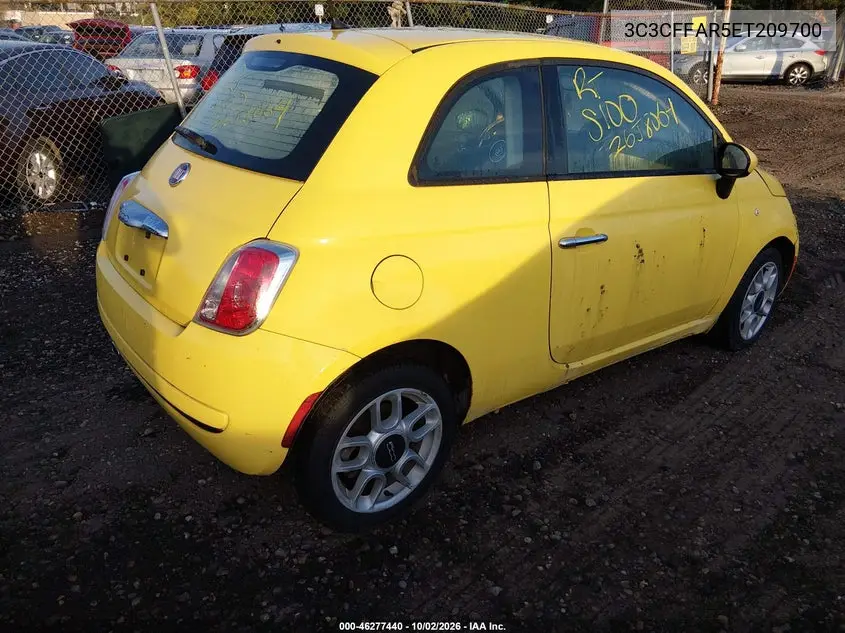 2014 FIAT 500 VIN 3C3CFFAR5ET209700 — фото 4