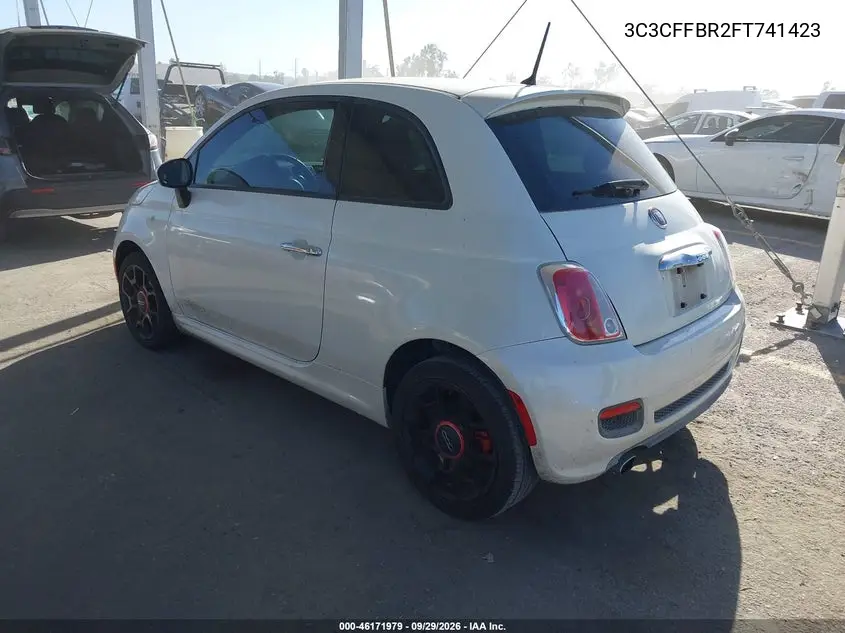 2015 FIAT 500 VIN 3C3CFFBR2FT741423 — фото 3