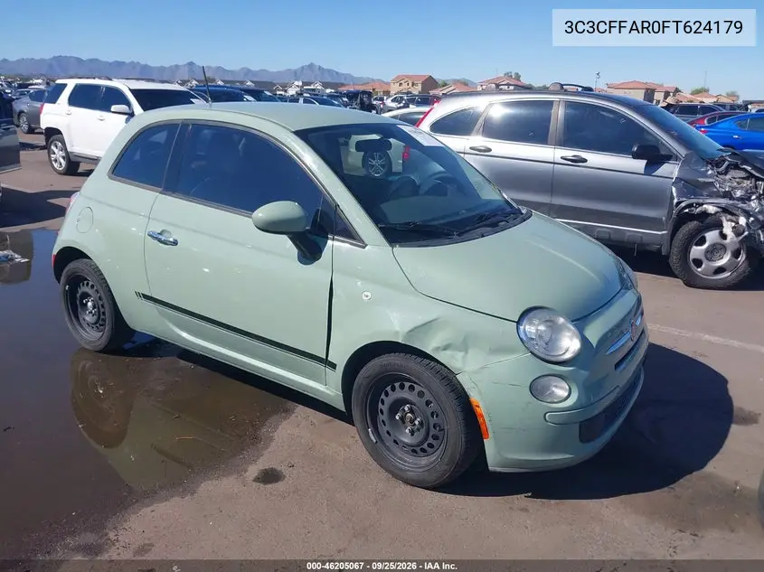 FIAT 500 2015, VIN 3C3CFFAR0FT624179