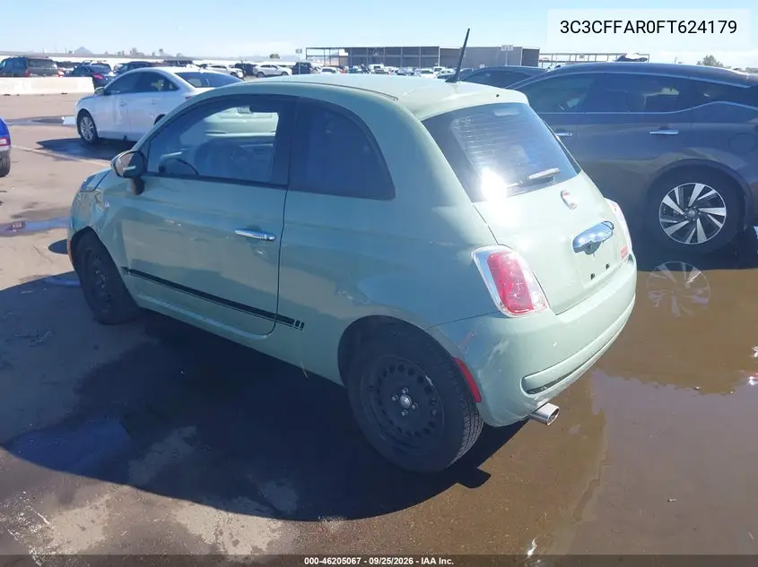 2015 FIAT 500 VIN 3C3CFFAR0FT624179 — фото 3
