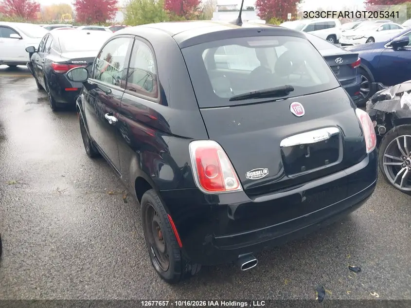 2016 FIAT 500 VIN 3C3CFFAR1GT205341 — фото 3