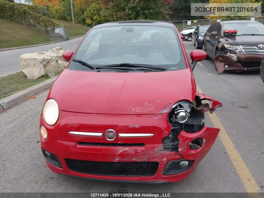 2016 FIAT 500 VIN 3C3CFFBR4GT201654 — фото 12
