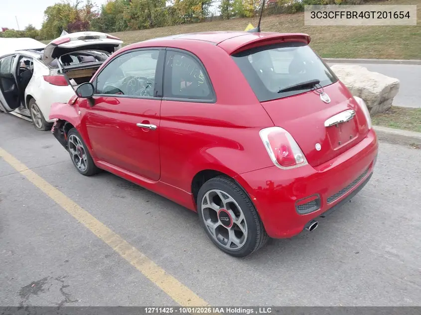 2016 FIAT 500 VIN 3C3CFFBR4GT201654 — фото 3