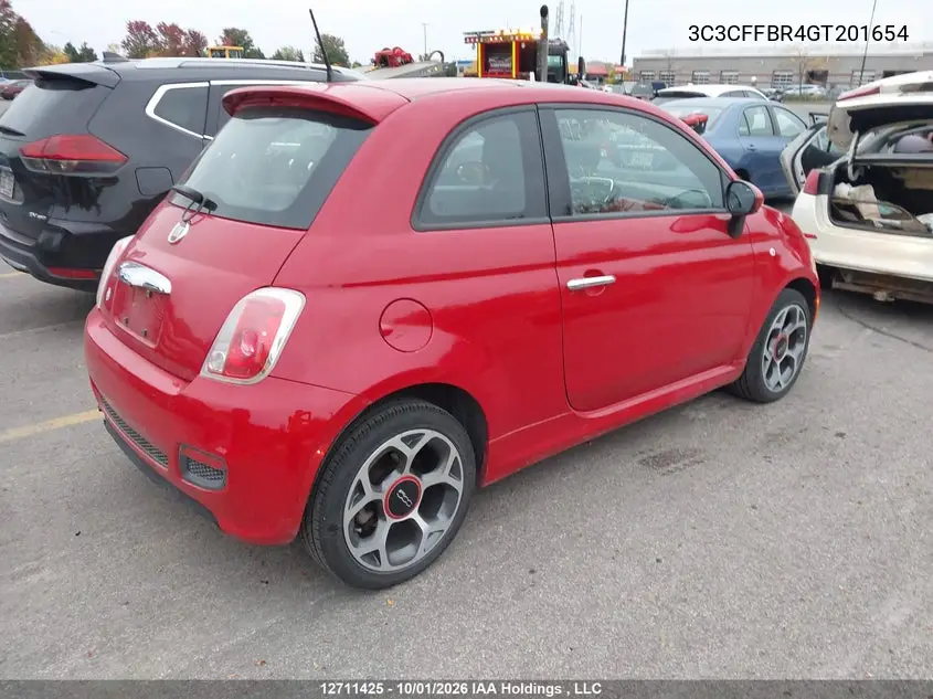 2016 FIAT 500 VIN 3C3CFFBR4GT201654 — фото 4
