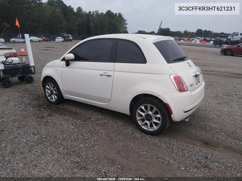 2017 FIAT 500 VIN 3C3CFFKR3HT621231 — фото 3