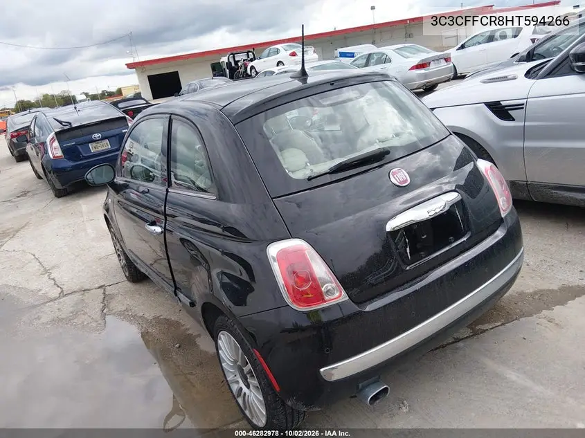 2017 FIAT 500 VIN 3C3CFFCR8HT594266 — фото 3
