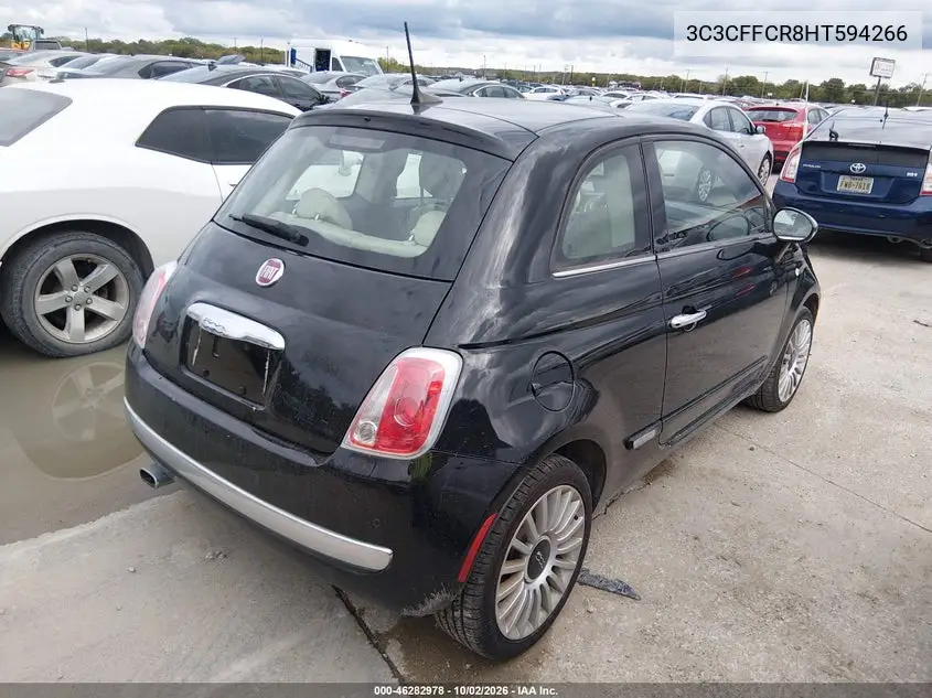 2017 FIAT 500 VIN 3C3CFFCR8HT594266 — фото 4