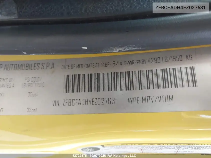 2014 FIAT 500L VIN ZFBCFADH4EZ027631 — фото 9