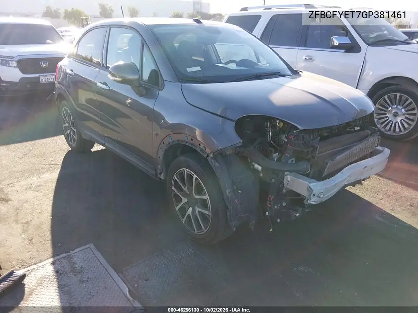 FIAT 500X 2016, VIN ZFBCFYET7GP381461