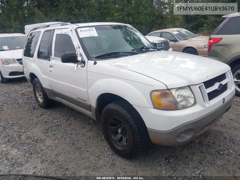 FORD EXPLORER 2001, VIN 1FMYU60E41UB93670