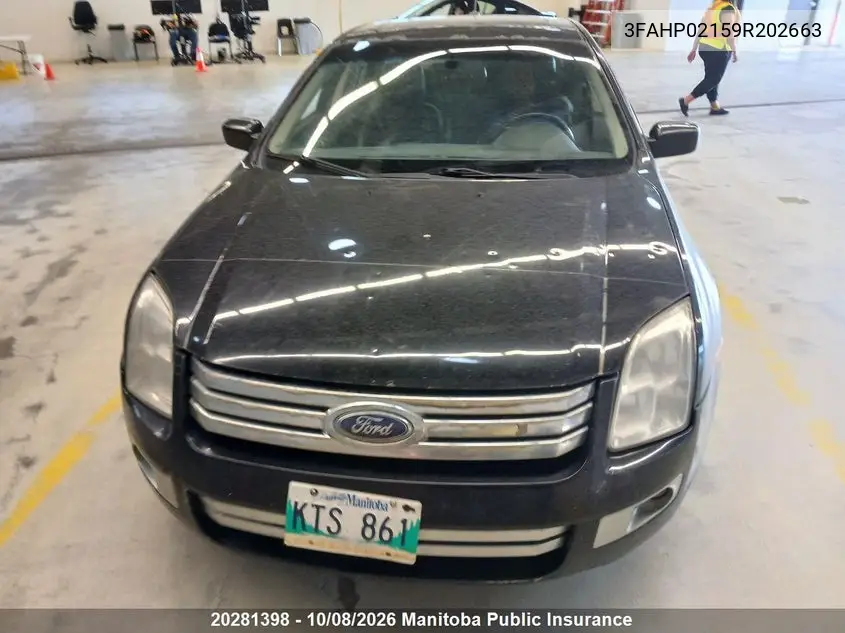 2009 FORD FUSION VIN 3FAHP02159R202663 — фото 2