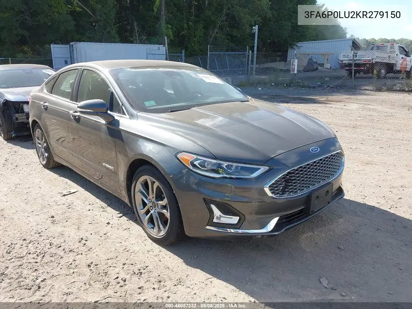 FORD FUSION 2019, VIN 3FA6P0RU2KR279150