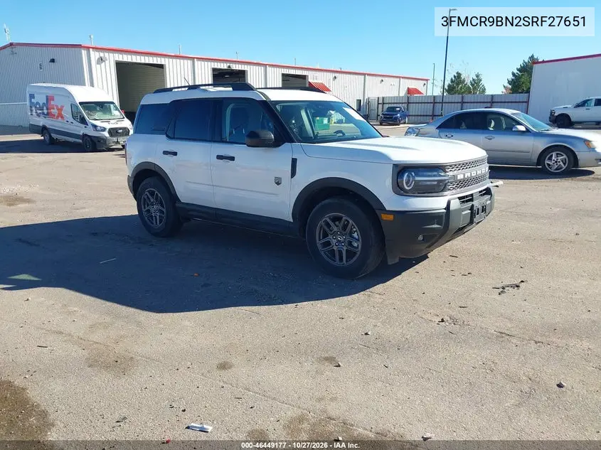 FORD BRONCO SPORT 2025, VIN 3FMCR9BN2SRF27651