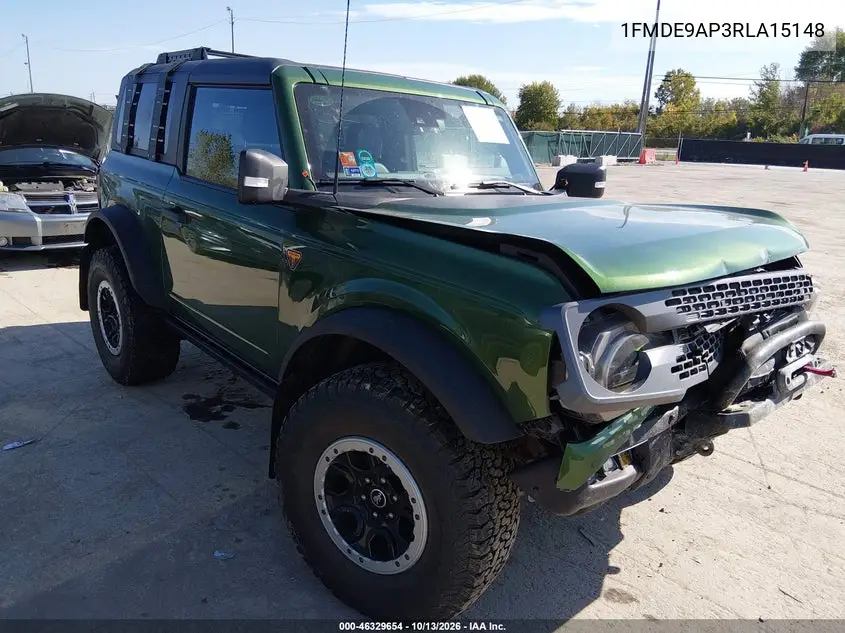 FORD BRONCO 2024, VIN 1FMDE9AP3RLA15148