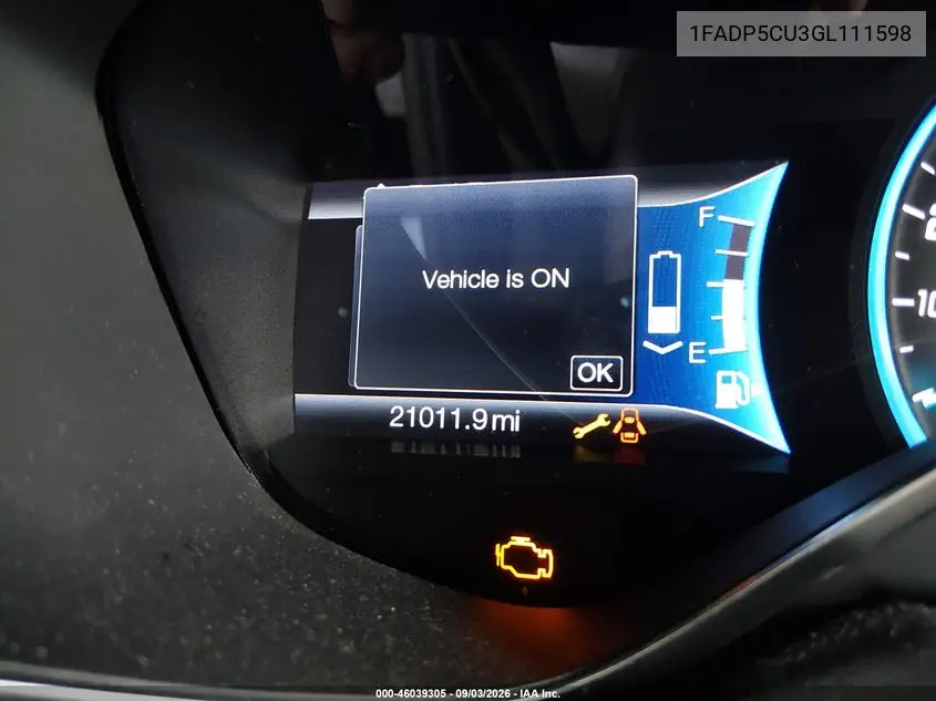 2016 FORD C-MAX VIN 1FADP5CU3GL111598 — фото 15