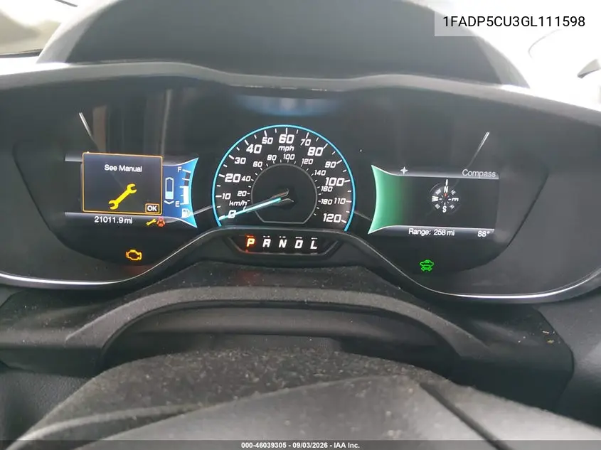 2016 FORD C-MAX VIN 1FADP5CU3GL111598 — фото 7