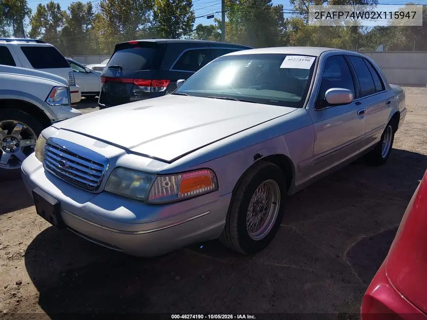 2002 FORD CROWN VICTORIA VIN 2FAFP74W02X115947 — фото 2
