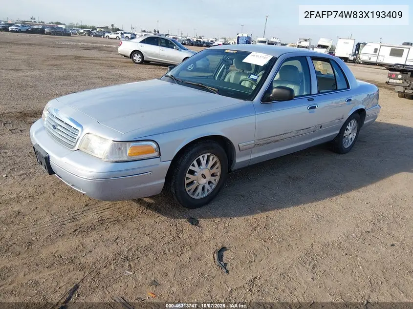 2003 FORD CROWN VICTORIA VIN 2FAFP74W83X193409 — фото 2